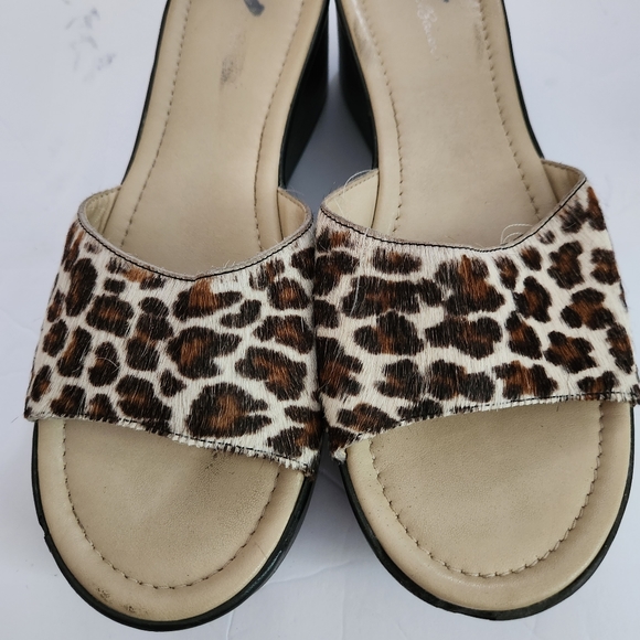 Eddie Bauer Slide Wedge Animal Print Pony Hair shoe Size 9M #1064 - Picture 8 of 12